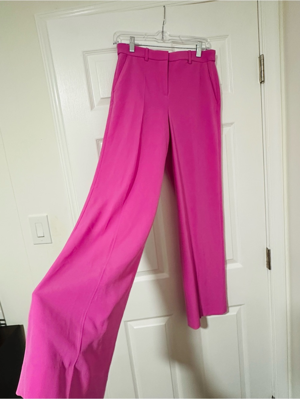 Wide-Leg High-Waist Pink Dress Pants